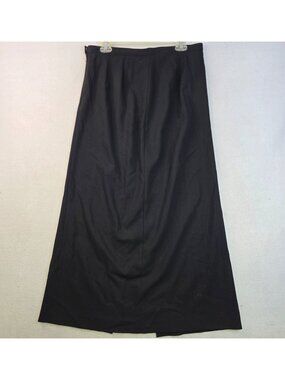 GETT Wool Maxi Skirt L Black Quiet Luxury Capsule Whimsygoth Office Minimalist